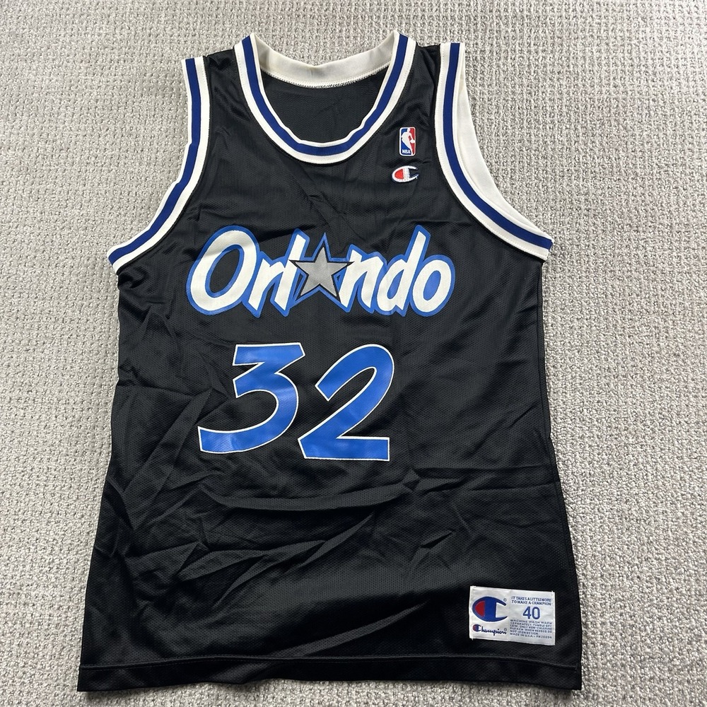 Vintage Champion Shaquille O’Neal Orlando Magic 32 Jersey USA Mens 40 NBA Black